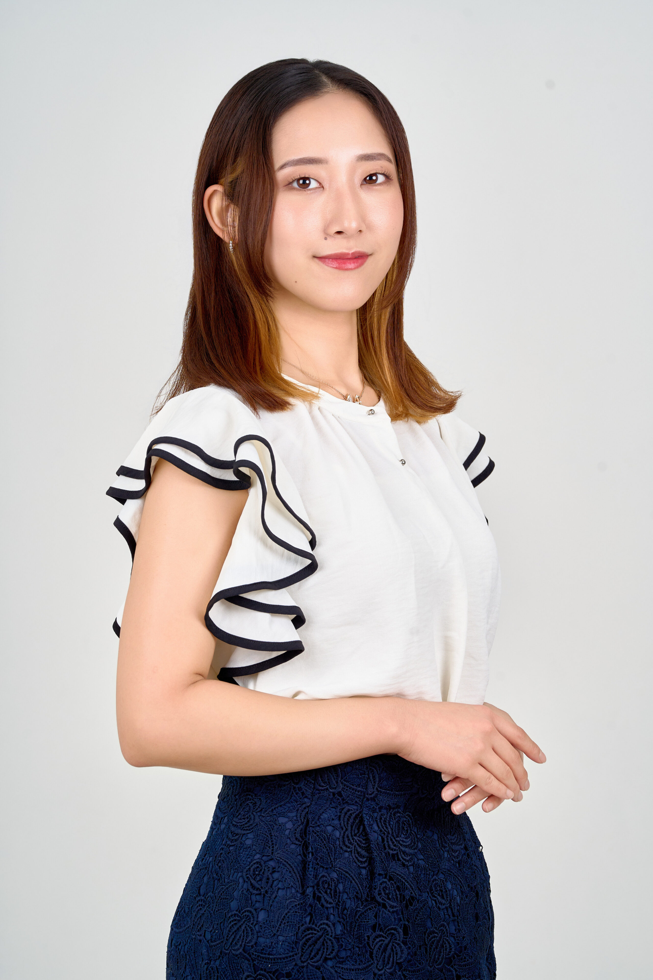 宣材写真の撮影です。フェミニンな雰囲気を